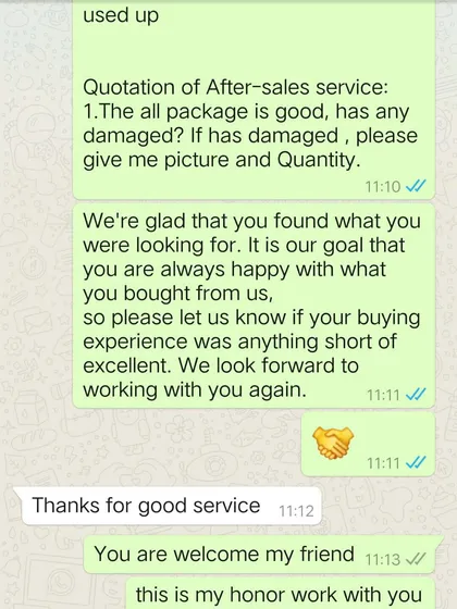 After-sales service feedback